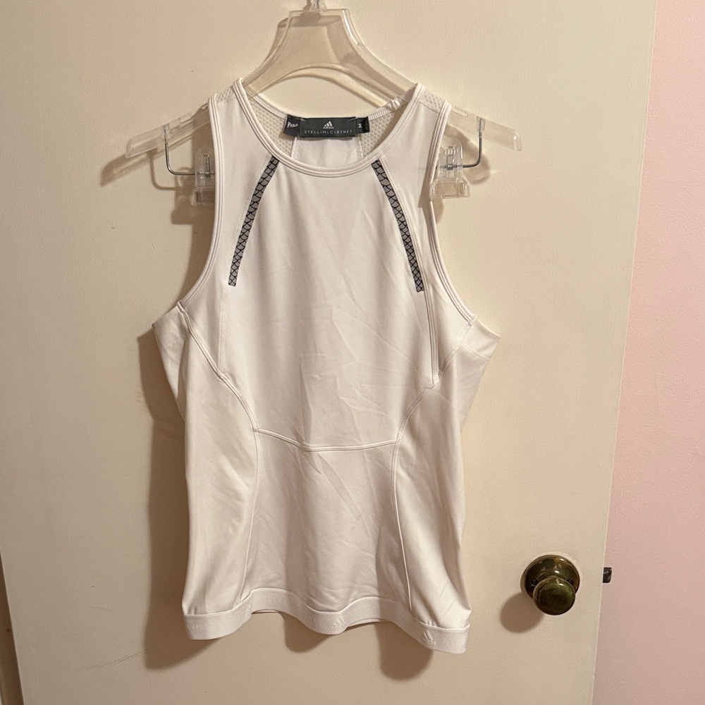 Adidas Stella McCartney Women's White Tank with Black Highlights